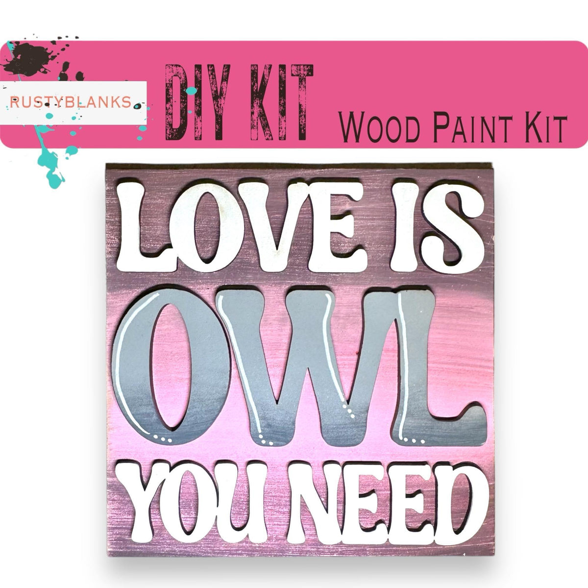 Valentine's Interchangeable Owl Love You Tiles for leaning ladders or Shelf Sitters - RusticFarmhouseDecor