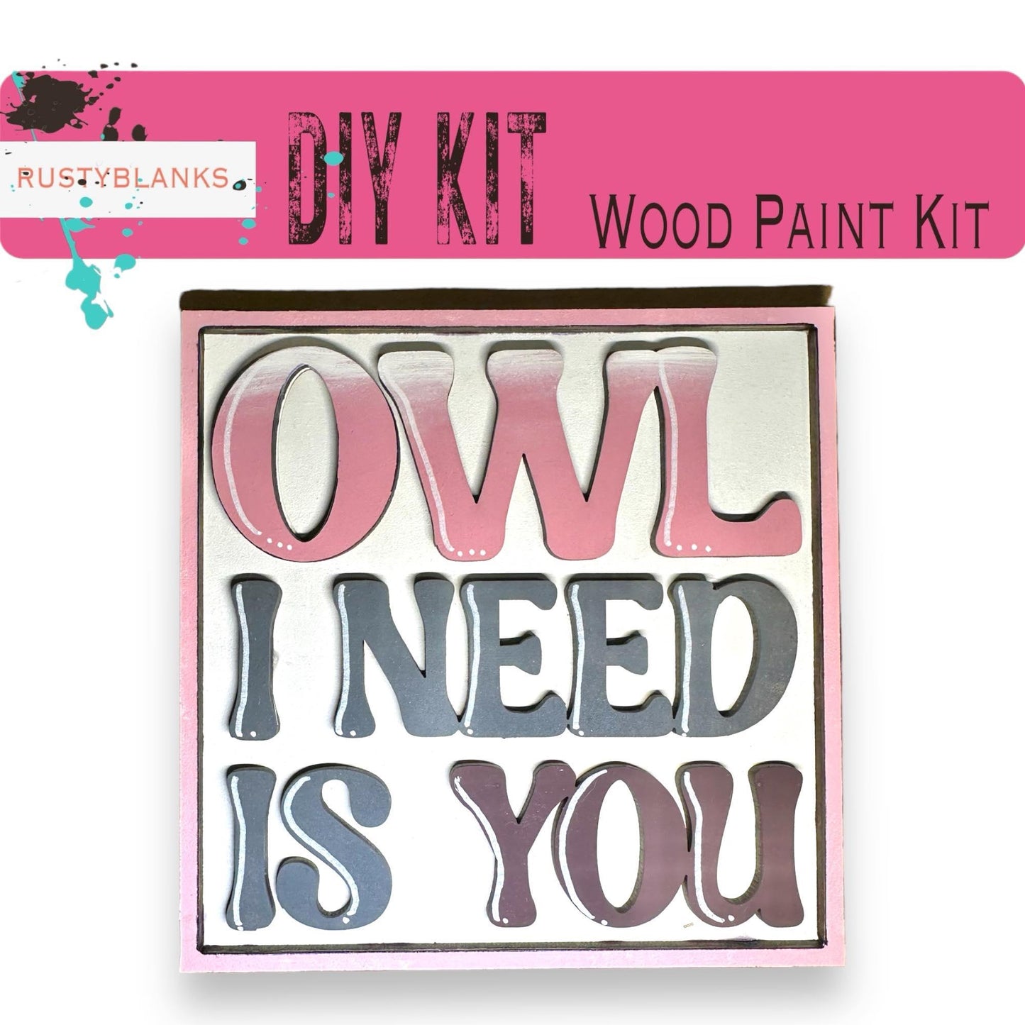 Valentine's Interchangeable Owl Love You Tiles for leaning ladders or Shelf Sitters - RusticFarmhouseDecor