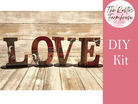Valentine's "Love" Vintage Standing Letters DIY - RusticFarmhouseDecor