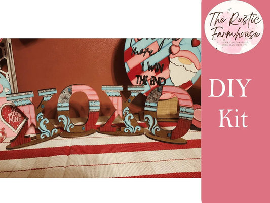 Valentine's XOXO Vintage Standing Letters DIY - RusticFarmhouseDecor