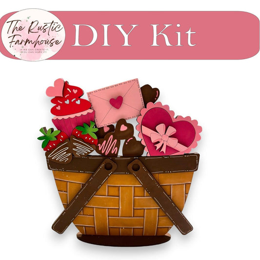Valentine Sweets for the Interchangeable Flower Basket Decor, Wood Blank for Painting, Inserts for Basket - RusticFarmhouseDecor