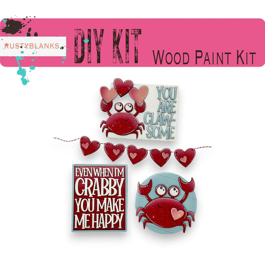 Valentines Crab Tiered Tray Set , DIY Tiered Tray, Shelf Sitter - RusticFarmhouseDecor