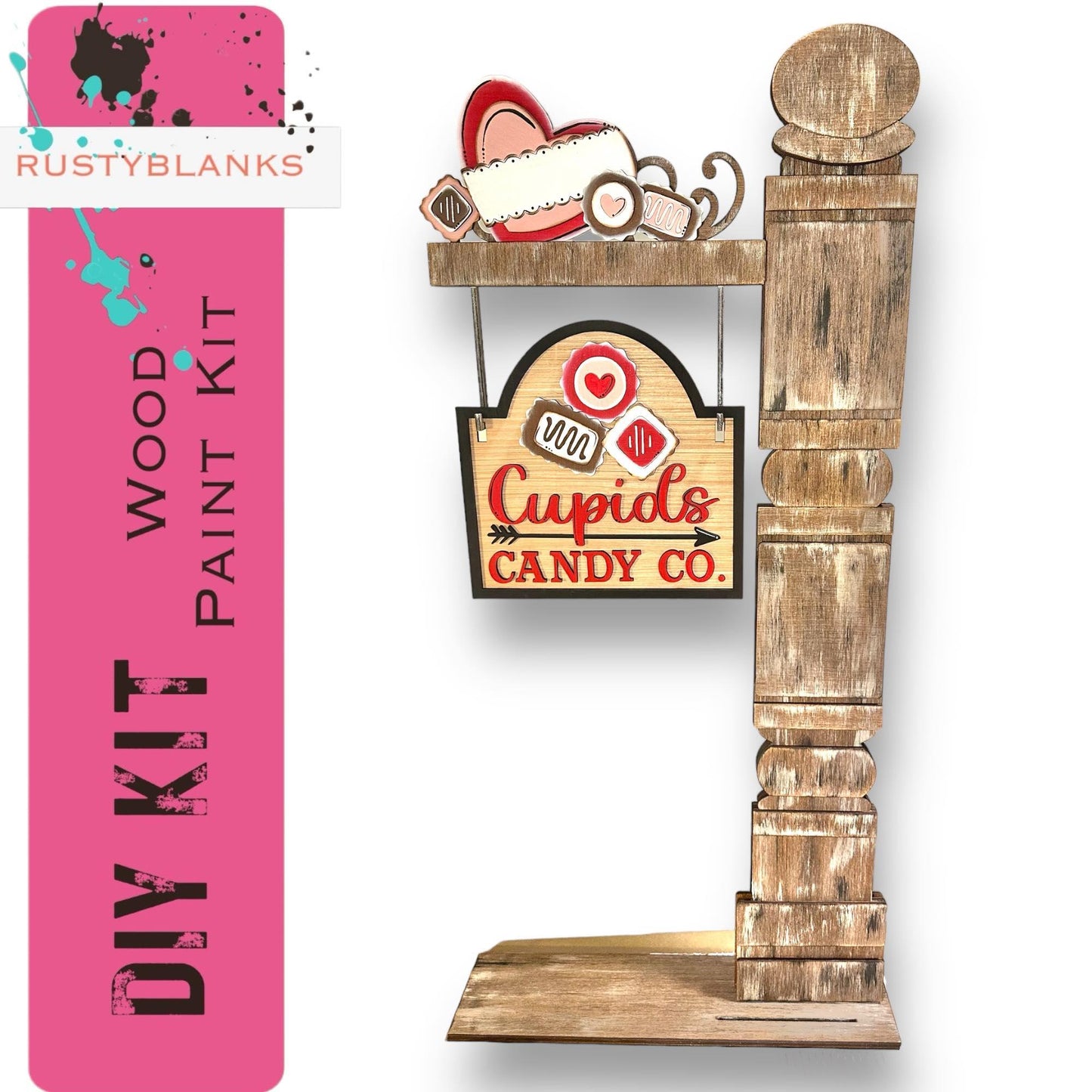 Valentines Cupids Candy Co Add Ons for our Large Interchangeable Fence or Post - RusticFarmhouseDecor