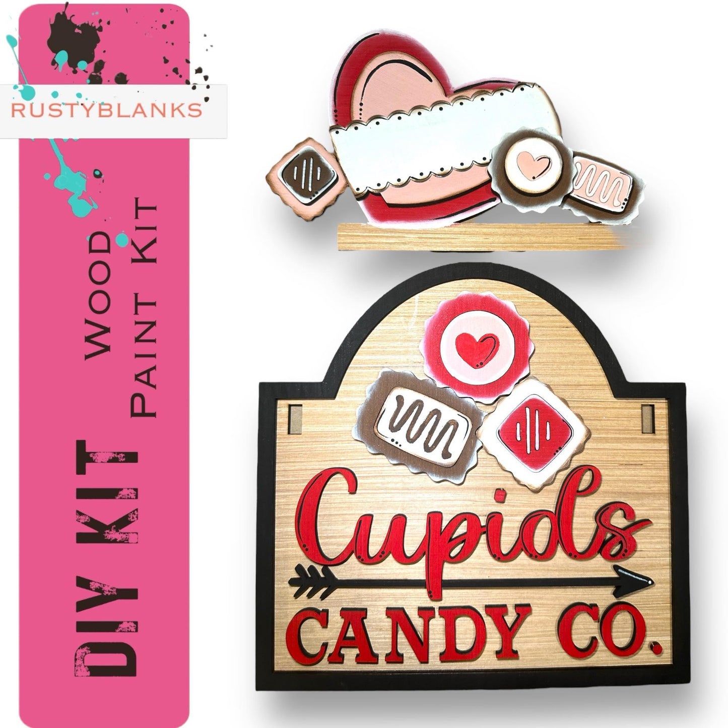 Valentines Cupids Candy Co Add Ons for our Large Interchangeable Fence or Post - RusticFarmhouseDecor