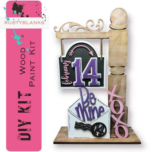 Valentines February 14th Signs and insert for our Mini Interchangeable Posts - RusticFarmhouseDecor