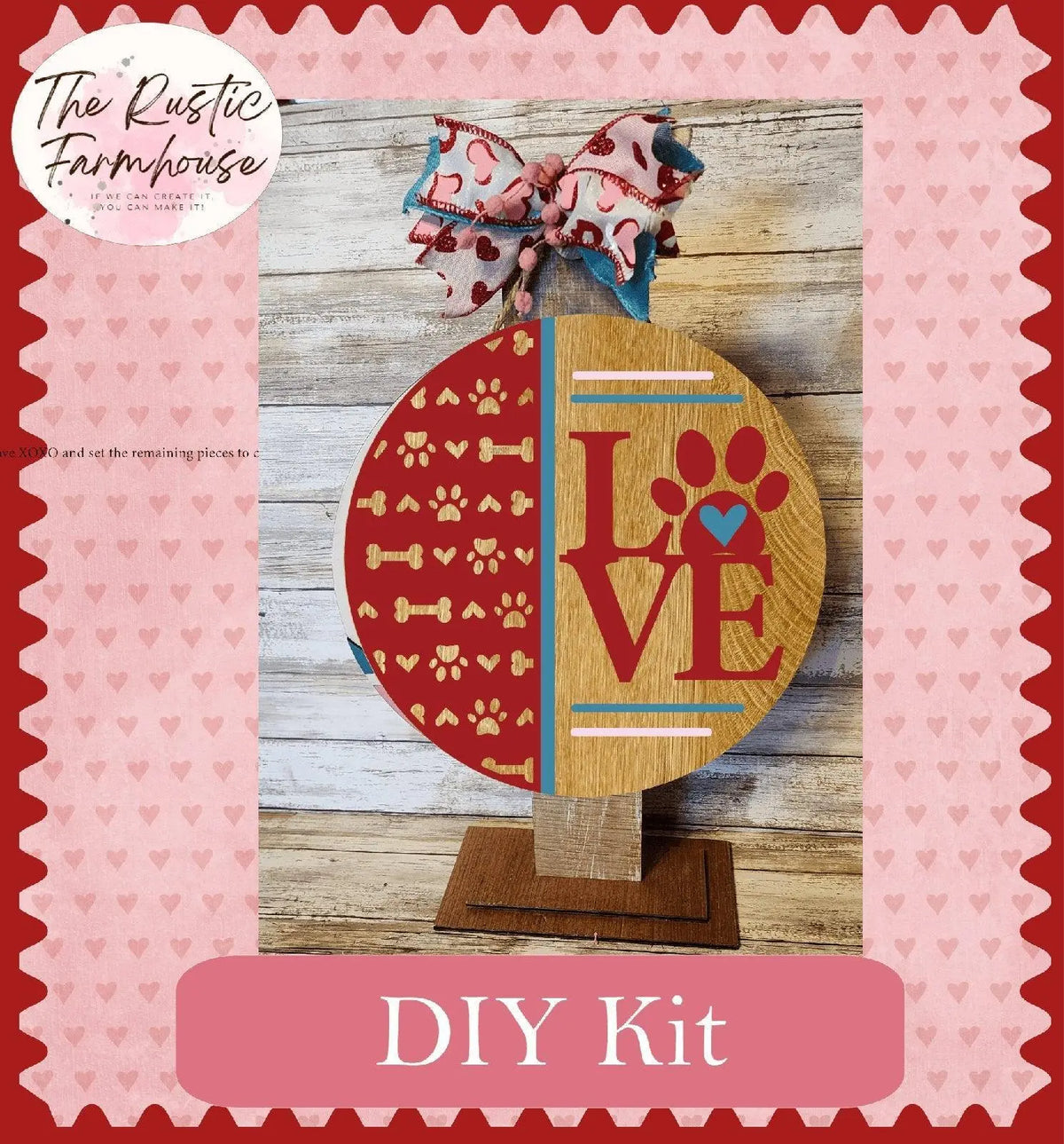 Valentines Love with Pet Paw Door Hanger DIY - RusticFarmhouseDecor