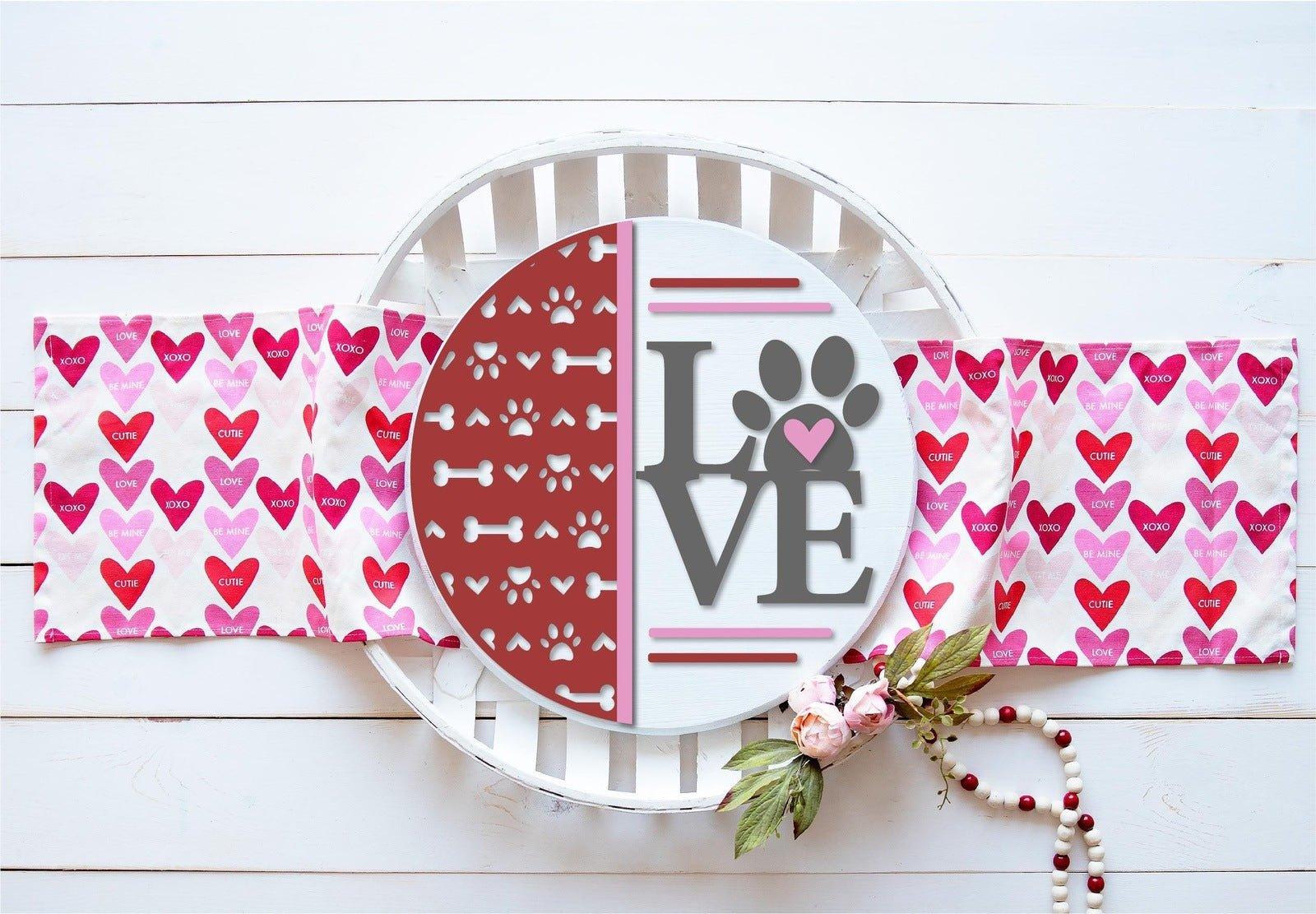 Valentines Love with Pet Paw Door Hanger DIY - RusticFarmhouseDecor
