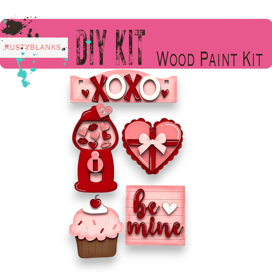 Valentines XOXO insert - Interchangeable House or Tiered Tray Decor - RusticFarmhouseDecor