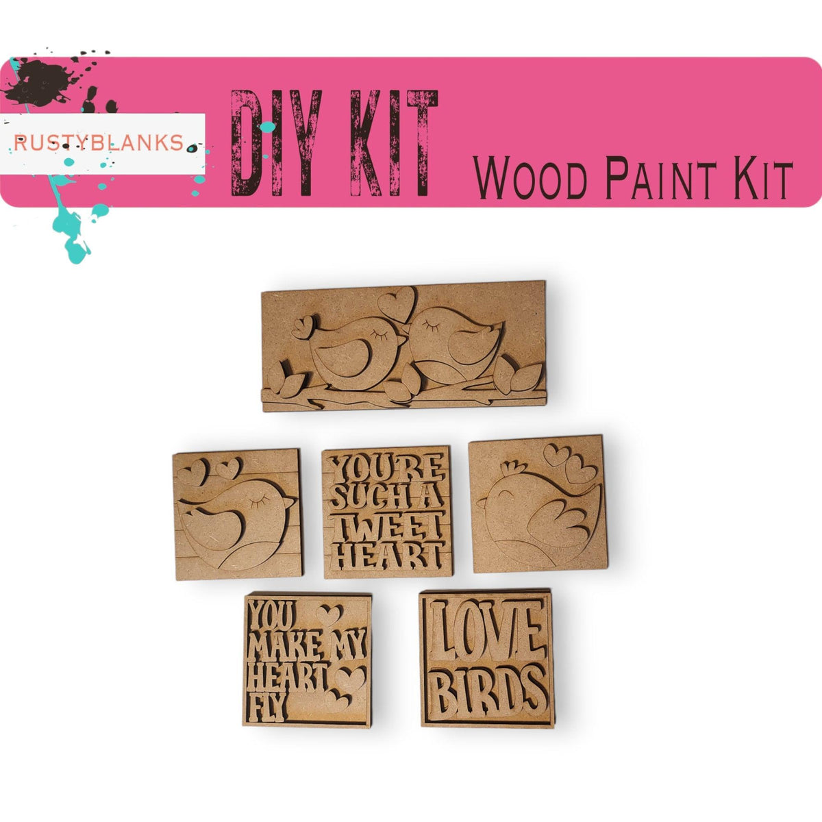 Valetine's Interchangeable Love Birds Tiles for leaning ladders or Shelf Sitters - RusticFarmhouseDecor