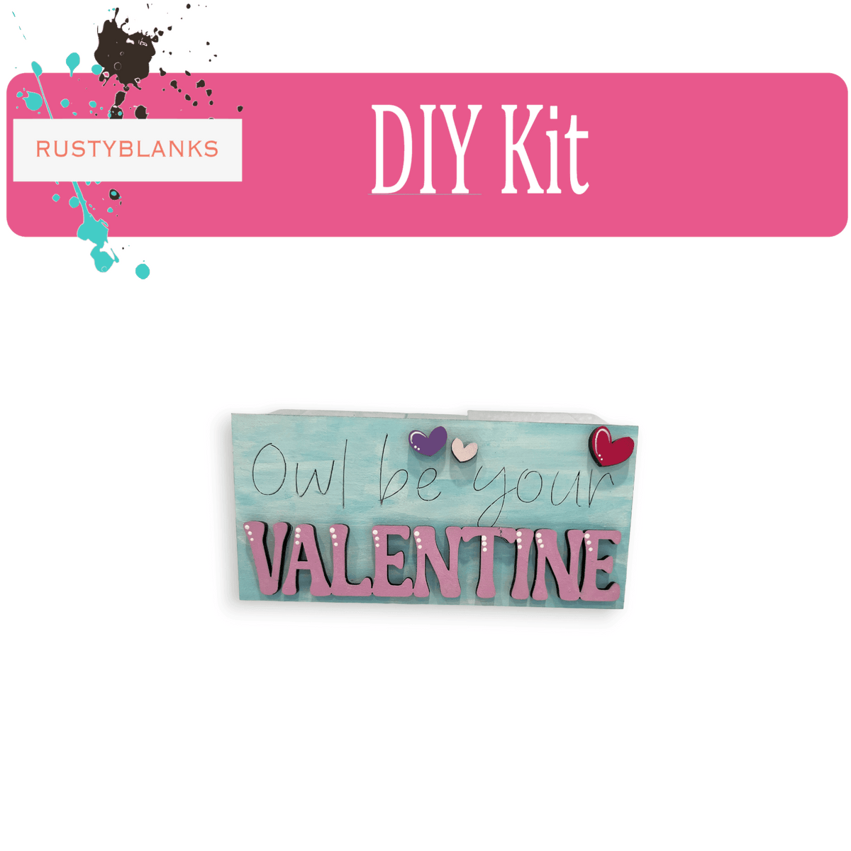 Valetine's Interchangeable Owl Love you Mini Tiles for leaning ladders or Shelf Sitters - RusticFarmhouseDecor