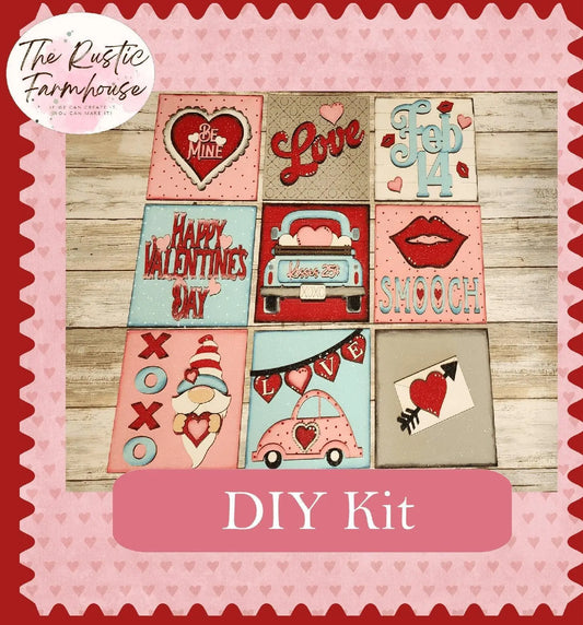 Valetine's Interchangeable Tiles for leaning ladders or Shelf Sitters DIY - RusticFarmhouseDecor