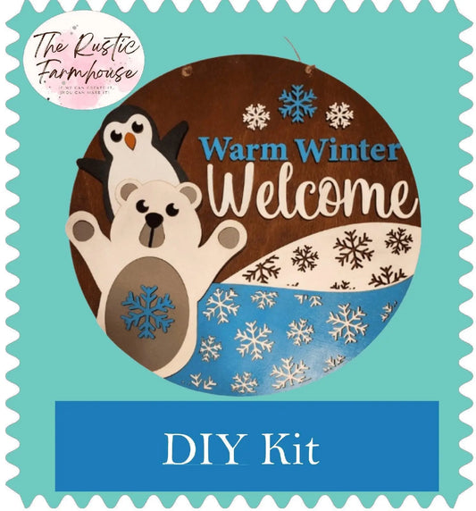 Warm Winter Welcome Door Hanger DIY - RusticFarmhouseDecor