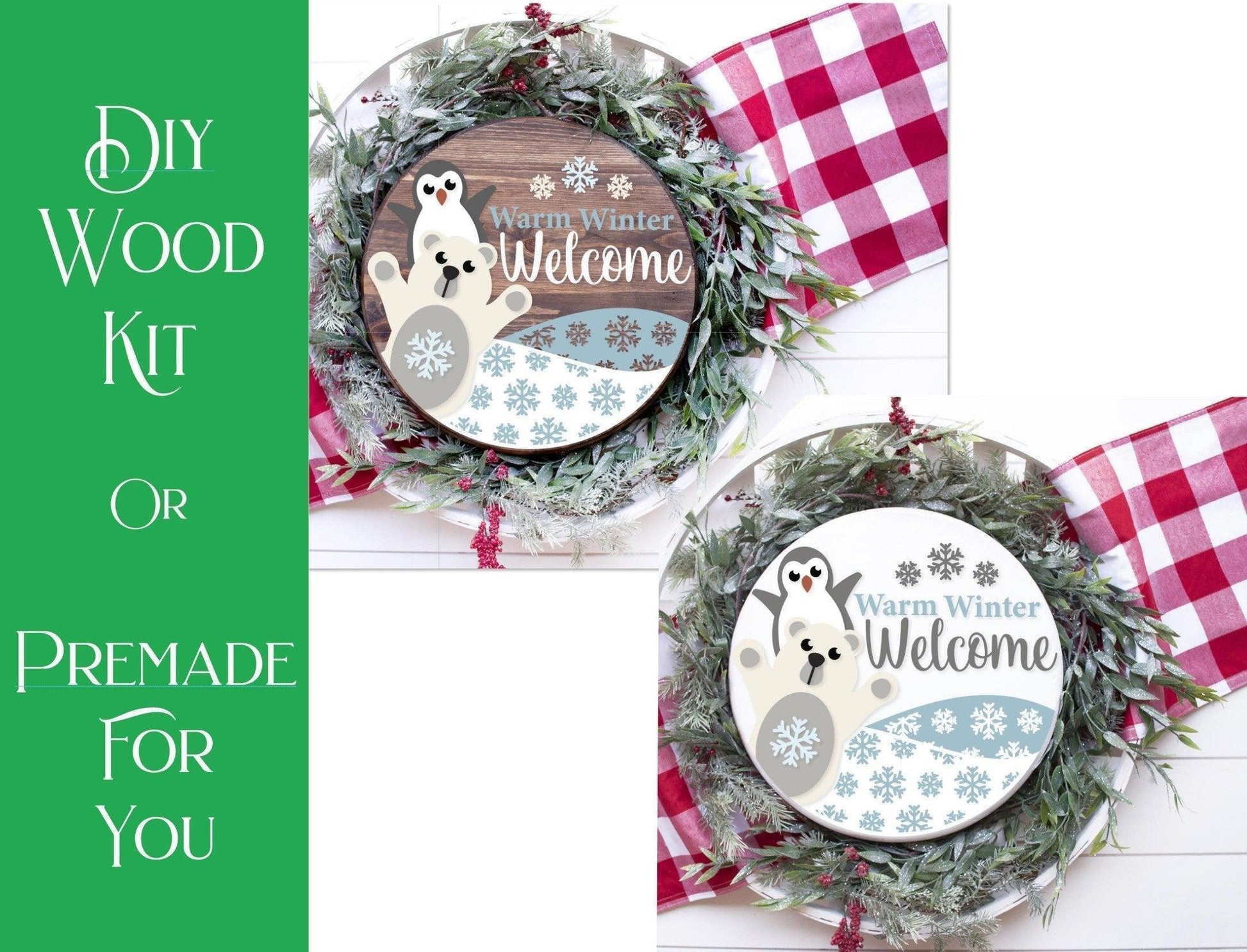Warm Winter Welcome Door Hanger DIY - RusticFarmhouseDecor