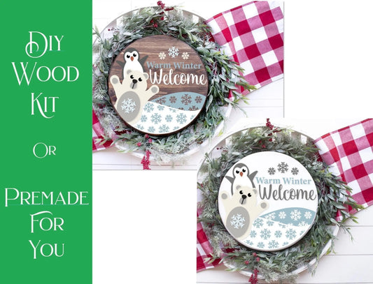 Warm Winter Welcome Door Hanger DIY - RusticFarmhouseDecor