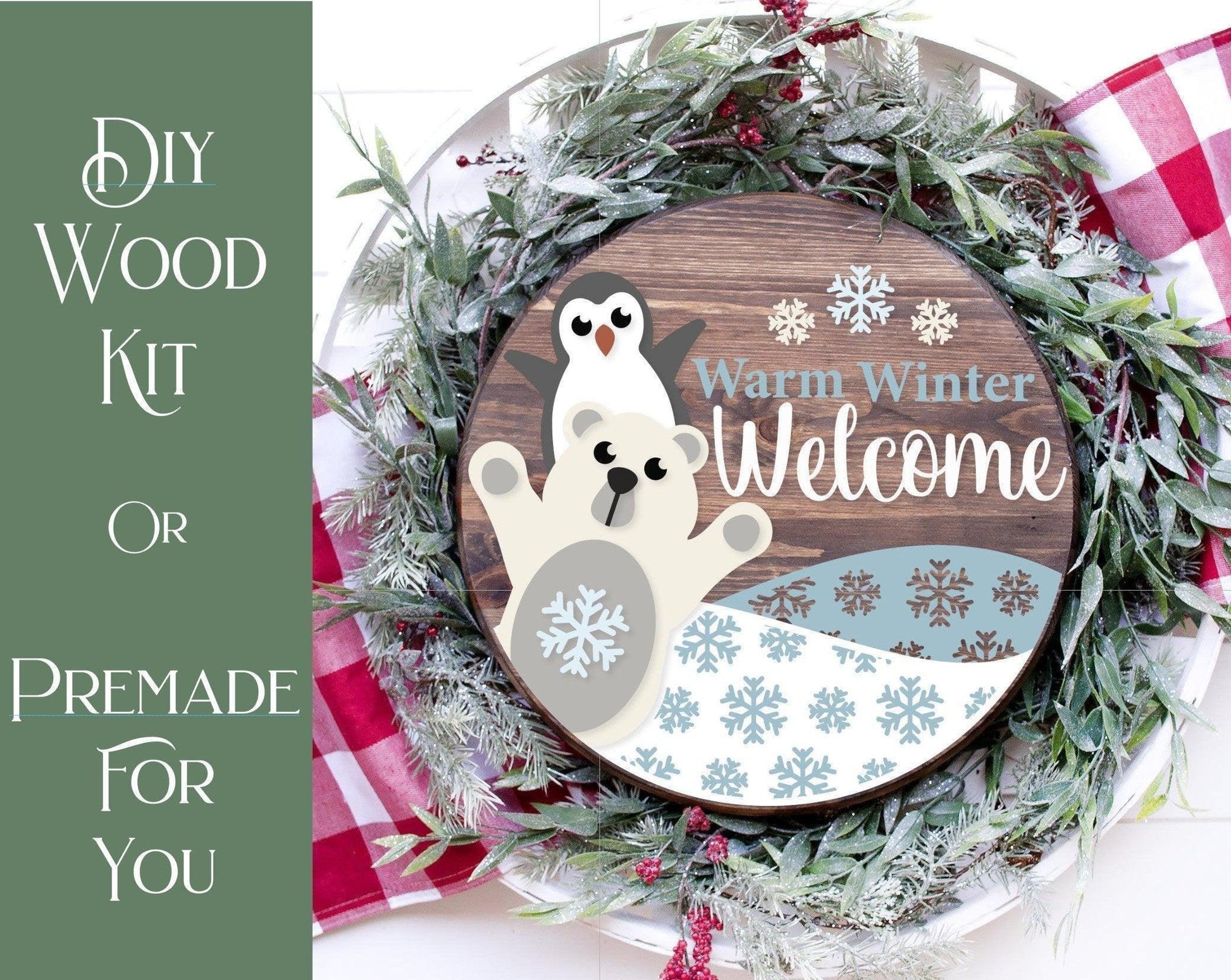 Warm Winter Welcome Door Hanger DIY - RusticFarmhouseDecor