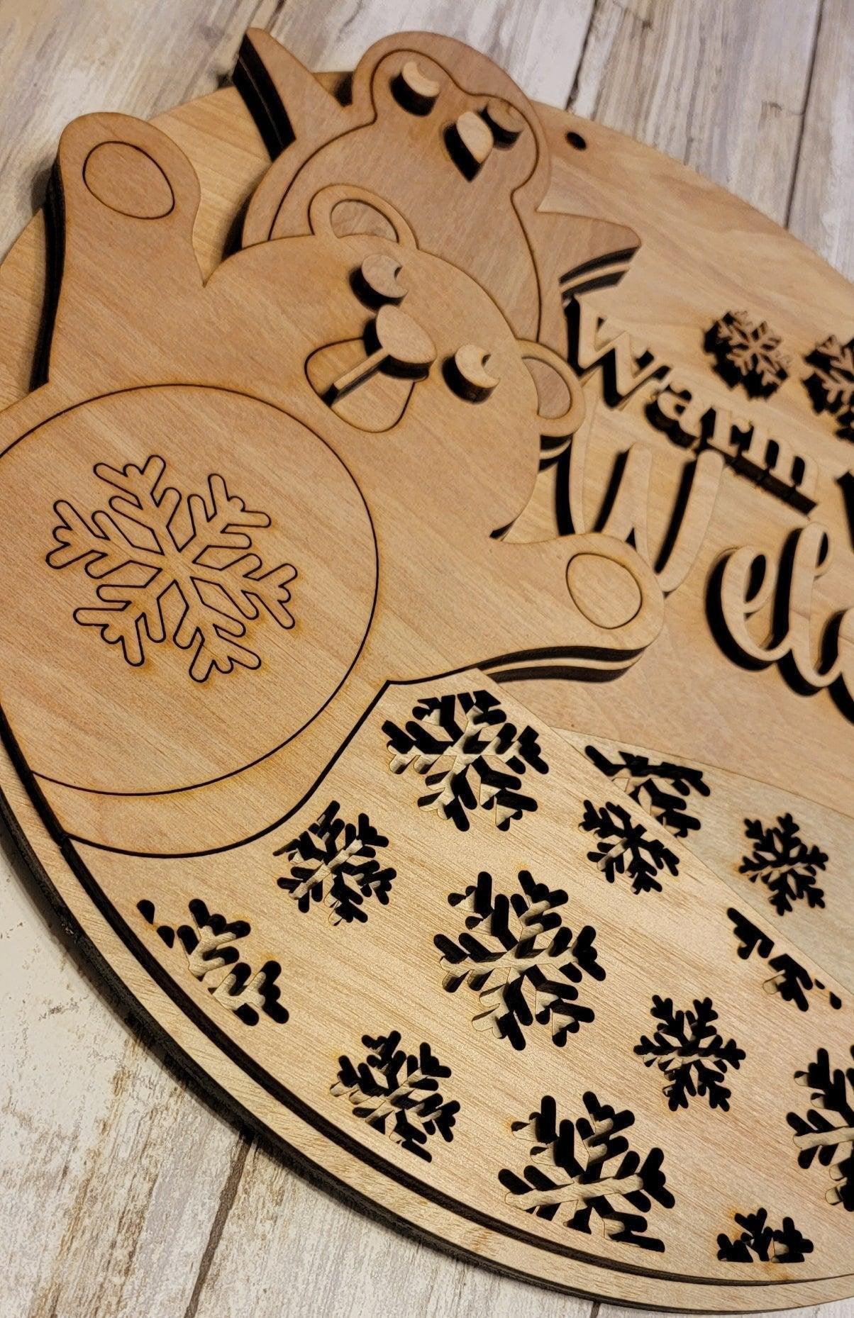 Warm Winter Welcome Door Hanger DIY - RusticFarmhouseDecor