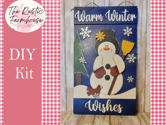 Warm Winter Wishes Sign/Door Hanger - RusticFarmhouseDecor