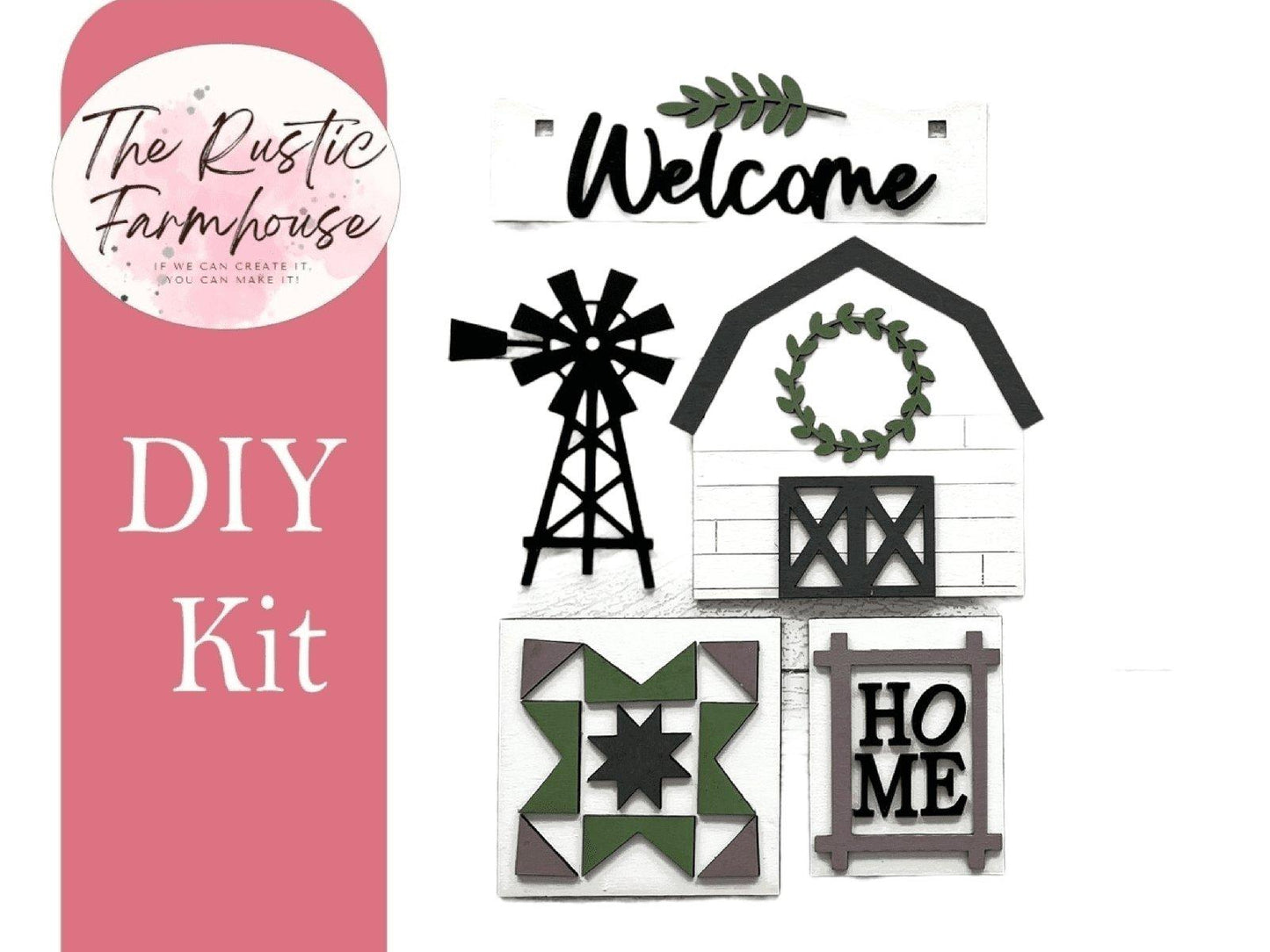 Welcome Farmhouse Interchangeable Inserts for our Window or House DIY Kit - RusticFarmhouseDecor