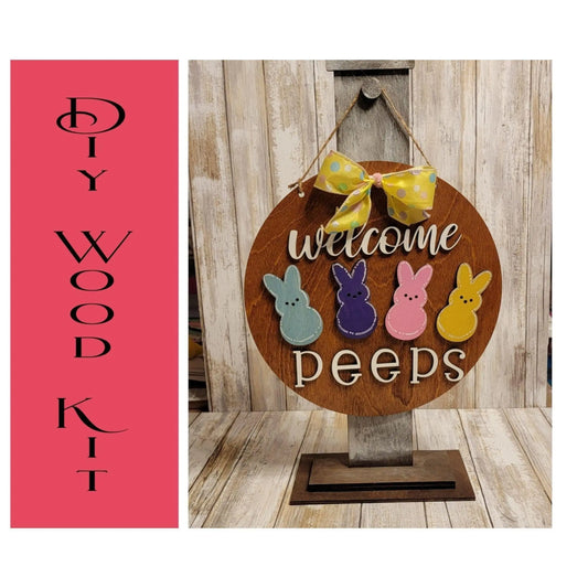 Welcome Peeps Door Hanger - RusticFarmhouseDecor