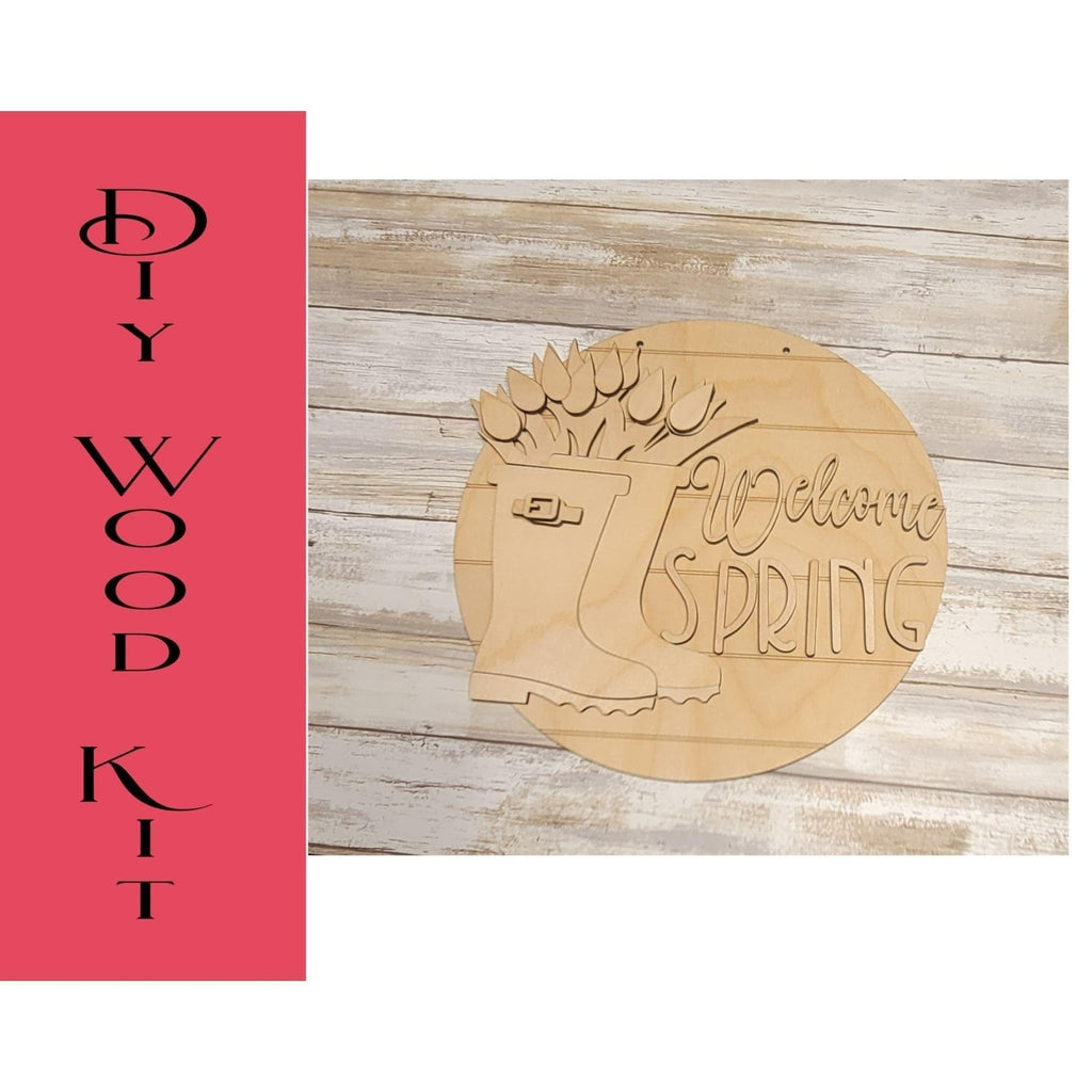 Welcome Spring Door Hanger - RusticFarmhouseDecor
