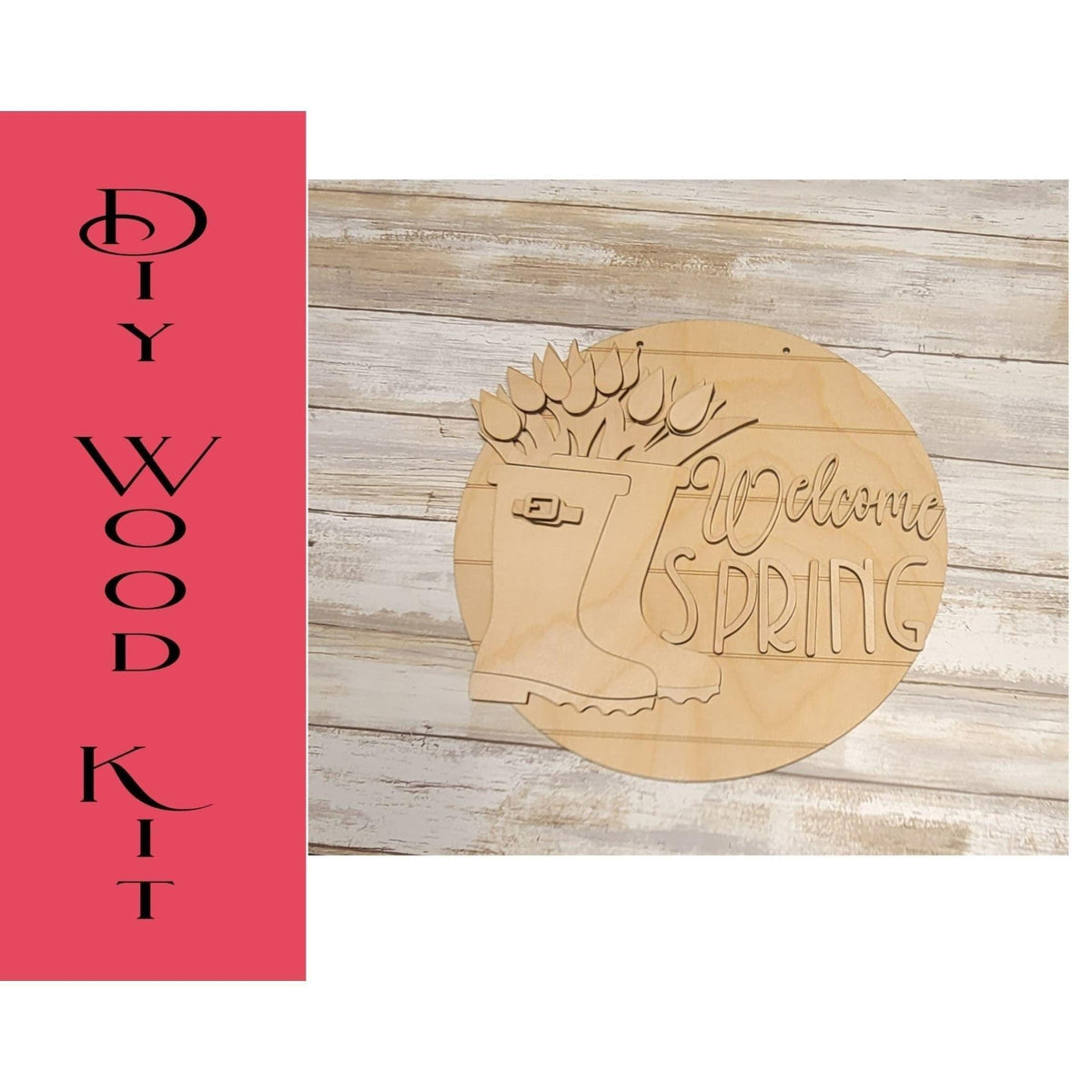 Welcome Spring Door Hanger - RusticFarmhouseDecor