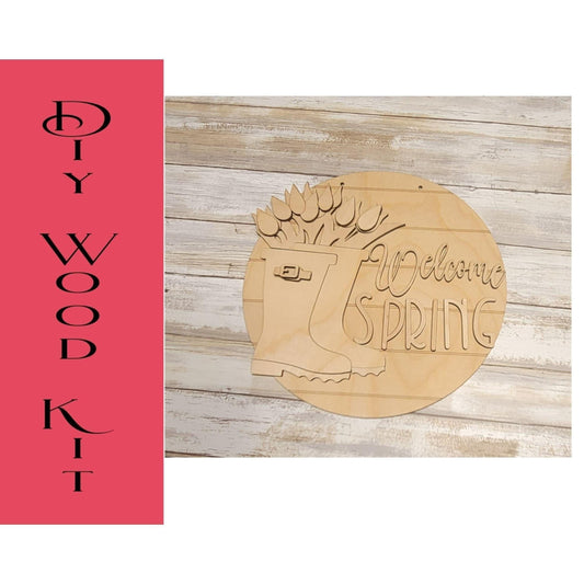 Welcome Spring Door Hanger - RusticFarmhouseDecor