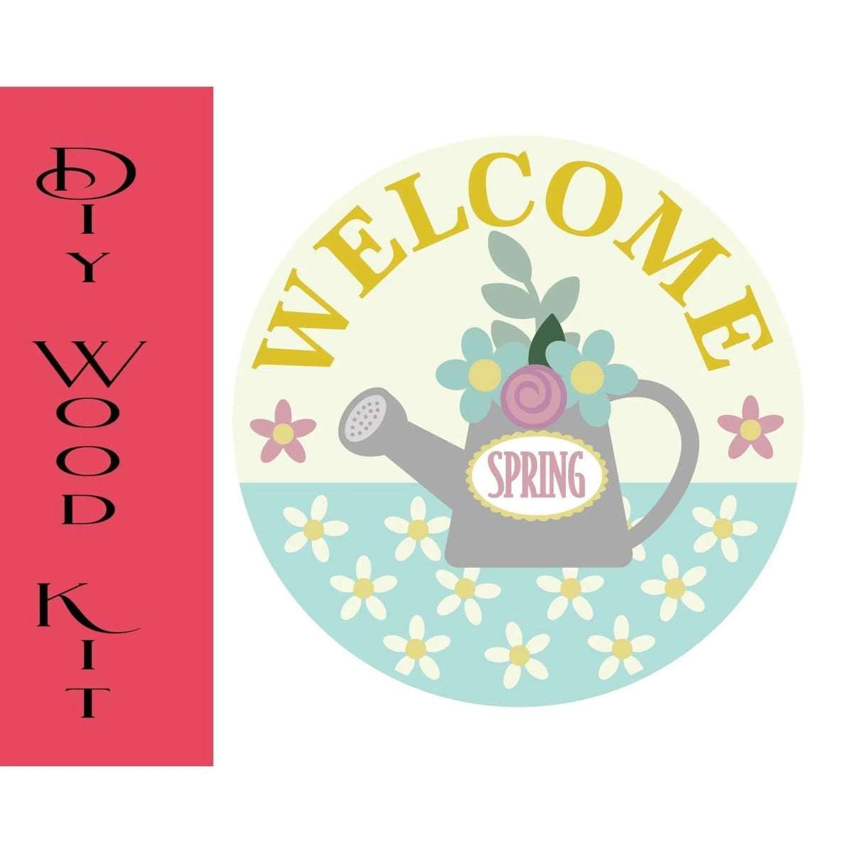 Welcome Spring Watering Can Door Hanger - RusticFarmhouseDecor