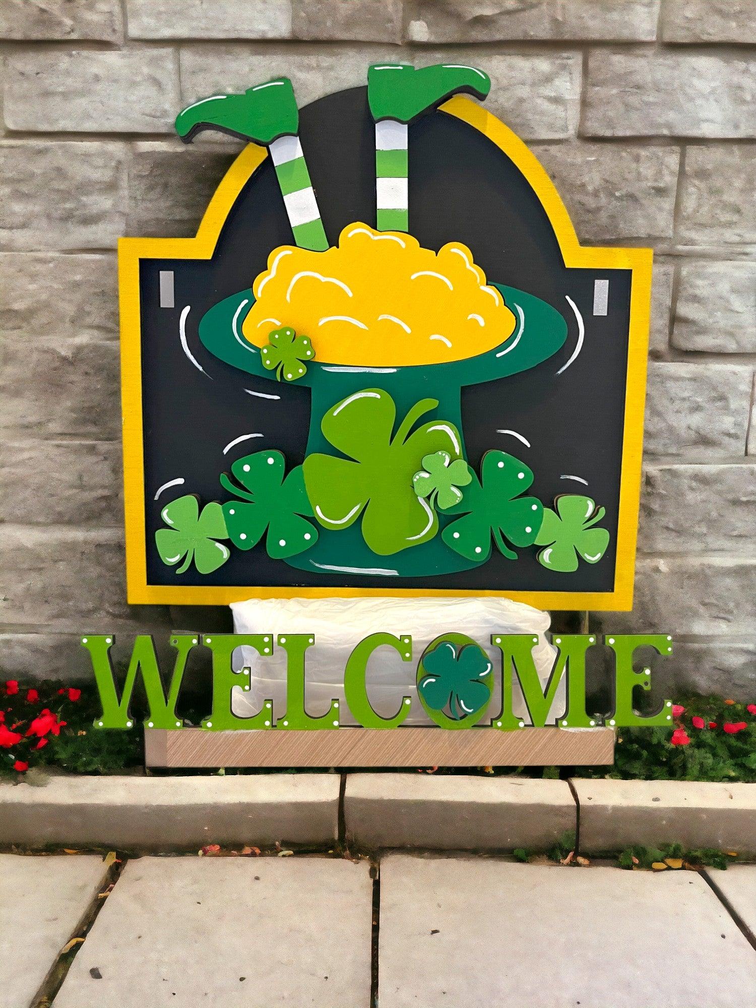 Welcome St. Patrick's Day Add Ons for our Large Interchangeable Fence or Post - RusticFarmhouseDecor