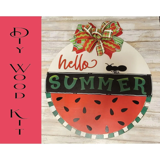 Welcome Summer Watermelon Door Hanger DIY - RusticFarmhouseDecor