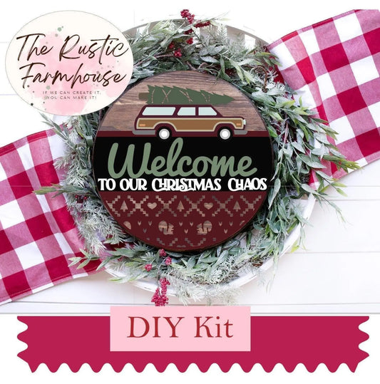 Welcome to our Christmas Chaos Door Hanger DIY - RusticFarmhouseDecor