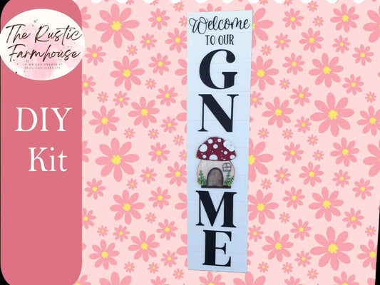 Welcome to our Gnome interchangeable mushroom, DIY Porch Decor,Front Porch Decor, DIY Interchangeable Porch Leaner - RusticFarmhouseDecor